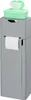 A gray toilet brush holder with a roll of toilet paper and a green wet wipe dispenser on top. Produktbild-Vorschau