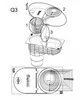 Diagram showing parts of a drainage system with numbered callouts. Produktbild-Vorschau