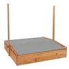 Springos® Sandkasten mit Dach 120x120 cm Massivholz Produktbild-Vorschau 3