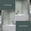 A collage showing two different mounting options for a bathtub shower screen. Produktbild-Vorschau