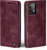 A burgundy flip case for a Samsung Galaxy A53 5G phone, shown from two angles. Produktbild-Vorschau