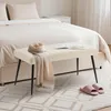 101cm Samt Sitzbank, Polsterbank Metallbeine,Beige Produktbild-Vorschau 6