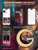 A collage of phone screens and a lamp, illustrating setup steps. Produktbild-Vorschau
