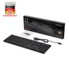 A black Perixx PERIBOARD-317 DE keyboard is shown in its packaging and also as a standalone product, with a warranty information card. Anteprima dell’immagine prodotto