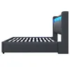 A side view of a modern bed frame with LED lighting. Anteprima dell’immagine prodotto