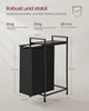 A product image showing a laundry basket with dimensions and feature callouts. Produktbild-Vorschau