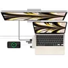 A laptop, external monitor, and smartphone are connected via a USB-C hub. Produktbild-Vorschau