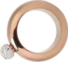 A rose gold bracelet flask with a crystal-encrusted cap, presented against a white background. Podgląd zdjęcia produktu