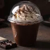 Dessertbecher 50er Set 270 ml - transparent aus PET mit Deckel und Kuppel Náhľad obrázku produktu