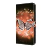 A wallet-style phone case with a butterfly and diamond pattern. Produktbild-Vorschau
