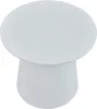 A white, mushroom-shaped side table. Podgląd zdjęcia produktu