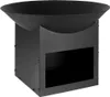 A black metal fire pit on a white background. Voir les images du produit