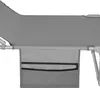 A close-up view of a gray fabric side pocket attached to a gray lounge chair. Náhled obrázku produktu