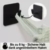 DEKAZIA® 4 Schwarze Haken zum Kleben - Matt Klebehaken  Produktbild-Vorschau 3