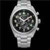 A close-up studio shot of a Citizen Eco-Drive Super-Titanium Chronograph men's watch against a black background. Produktbild-Vorschau