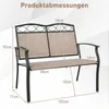 COSTWAY Gartenbank wetterfest, Outdoor Sitzbank für 2 Produktbild-Vorschau 3