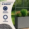 A planter box with a trellis and plants, set in an outdoor garden environment with rain. Anteprima dell’immagine prodotto