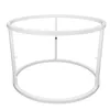 A white metal table base with a circular top and bottom rim, connected by vertical supports. Produktbild-Vorschau