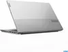 A silver Lenovo ThinkBook laptop is shown from a rear, slightly angled perspective. Produktbild-Vorschau