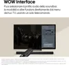 A TV screen displaying a soundbar interface, with a soundbar and remote in the foreground. Voir les images du produit
