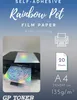 A printer is shown printing on holographic film paper with a rainbow effect. Podgląd zdjęcia produktu