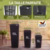 Set de 3 pots de fleurs polyrotin noir cache-pot pot Voir les images du produit 3