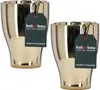 Two gold ceramic pots with tags. Produktbild-Vorschau