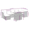 Design 8-tlg. Garten-Sofagarnitur mit Kissen Schwarz Poly Produktbild-Vorschau 3