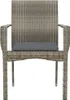Gartenstühle mit Kissen 4 Stk. Poly Rattan Grau Produktbild-Vorschau 4