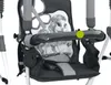 A close-up view of a baby swing seat with a cartoon horse design. Produktbild-Vorschau