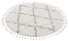 Hochflorteppich Eddy Rund Beige Ø 200 cm Floral | Moderner Produktbild-Vorschau 2