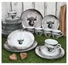 Service de table 30 pièces en porcelaine Toro avec motif de Voir les images du produit 6