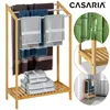 CASARIA® Wieszak na ręczniki Stojący Drewno bambusowe 3 Podgląd zdjęcia produktu 7