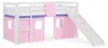 Hochbett Spielbett Kinderbett Rutsche Kiefer Vorhang rosa Náhled obrázku produktu 1