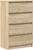 A tall, narrow chest of drawers with four drawers, made of wood-effect material. Anteprima dell’immagine prodotto