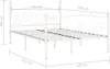 A white metal bed frame with a slatted base, shown from a slightly elevated side angle with dimensions indicated by measurement lines and text. Produktbild-Vorschau