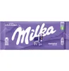A Milka Alpine Milk chocolate bar with a cow illustration. Podgląd zdjęcia produktu