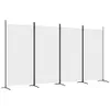 A white fabric room divider with black metal poles and bases, set against a white background. Voir les images du produit