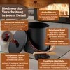 BLACK OAK Ascheeimer TOBA 5L – schwarz mit Deckel, Feger, Produktbild-Vorschau 5