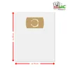A white background with a vacuum cleaner bag and measurement indicators. Produktbild-Vorschau