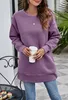 ASKSA Damen Rundhals Pullover Langarmshirt Oversize Produktbild-Vorschau 2