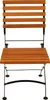 A front view of a wooden slatted folding chair. Produktbild-Vorschau