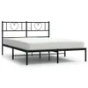 vidaXL Postel s čelem kovová černá 160x200 cm Náhled obrázku produktu 1