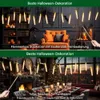 A collage of two images showing Halloween decorations, specifically LED candles, in different settings. Produktbild-Vorschau
