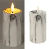 2er LED Kerze Stumpenkerze Marmor Optik flackern Ø7x15cm Produktbild-Vorschau 3