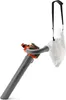 A leaf blower with a collection bag attached, shown against a white background. Produktbild-Vorschau