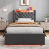 STILVORA Polsterbett 90×200 cm mit Bettkasten & LED, Produktbild-Vorschau 6