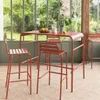 sweeek - Outdoor-Bartisch + 4 Barhocker mit Lehne aus Stahl Produktbild-Vorschau 2