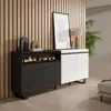 Sideboard, Highboard, 200x87x35cm, 4 Türen, Elektrokamin. Produktbild-Vorschau 2