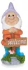 Giftdecor Gartenzwerg Statue Willkommensschild - Hut lila - Produktbild-Vorschau 1